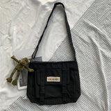 Vintage Crossbody Bag Waterproof Schoolbag with Pockets Anti-Theft