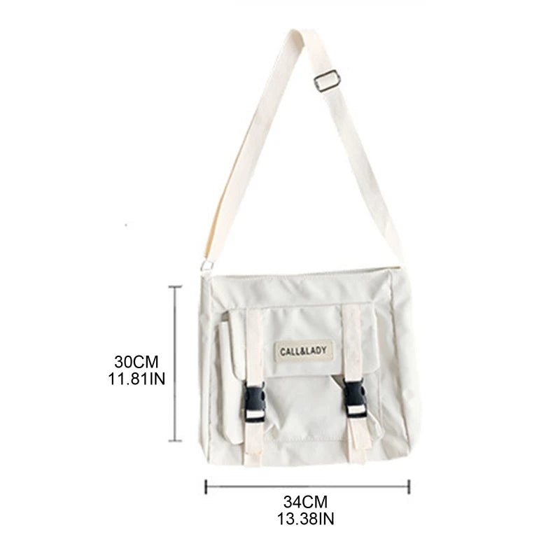 Vintage Crossbody Bag Waterproof Schoolbag with Pockets Anti-Theft