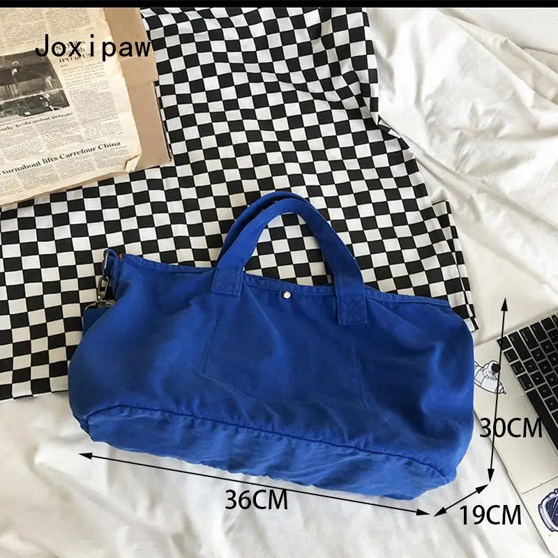 Vintage Canvas Crossbody Bag for Women Solid Large Capacity Casual Shoulder Bag