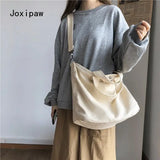 Vintage Canvas Crossbody Bag for Women Solid Large Capacity Casual Shoulder Bag