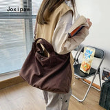 Vintage Canvas Crossbody Bag for Women Solid Large Capacity Casual Shoulder Bag