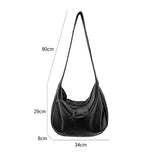 Vintage Casual Zipper Women's Bag Middle Hobos Handbags Soft PU Leather Ladies S