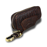Vintage Cow Leather Key Wallet Zipper Holder