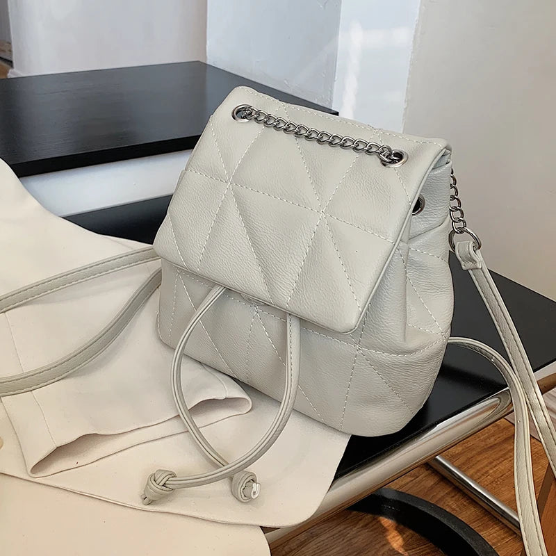 Vintage PU Leather Women Backpack Casual School Bag for Teenage Ladies Travel