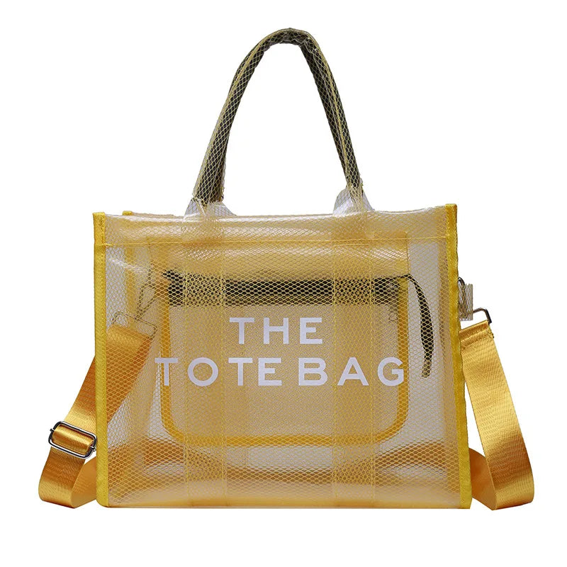 Vintage PVC Jelly Large Capacity Crossbody Tote Handbag