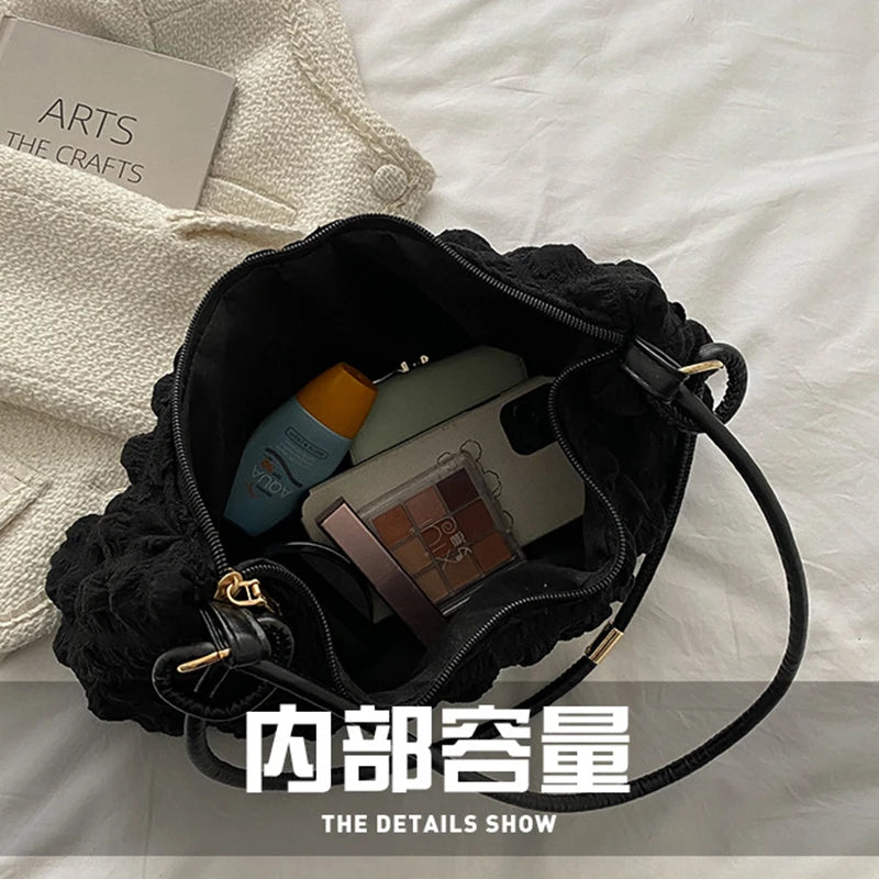 Vintage Pu Leather Women Handbag Solid Large Capacity Shoulder Bag