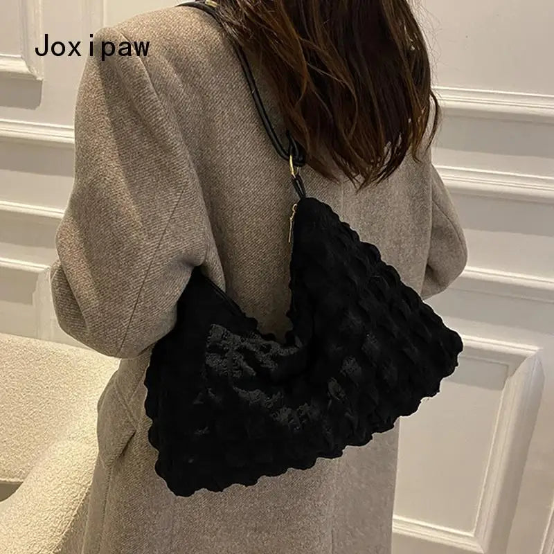 Vintage Pu Leather Women Handbag Solid Large Capacity Shoulder Bag