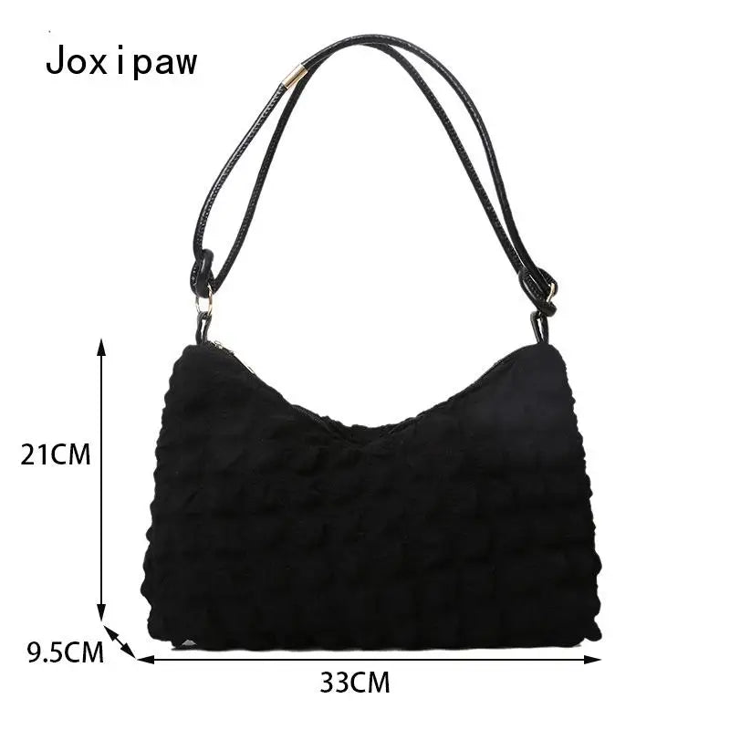 Vintage Pu Leather Women Handbag Solid Large Capacity Shoulder Bag