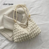 Vintage Pu Leather Women Handbag Solid Large Capacity Shoulder Bag