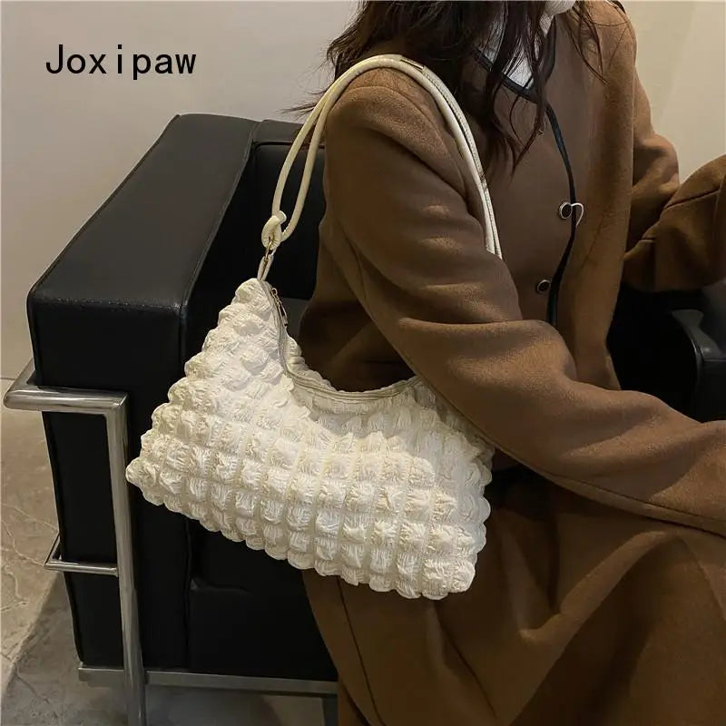 Vintage Pu Leather Women Handbag Solid Large Capacity Shoulder Bag