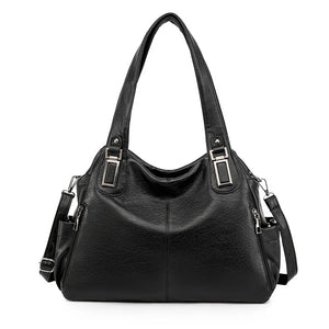 Vintage PU Leather Shoulder Bag Large Capacity Handbag Female Casual Crossbody
