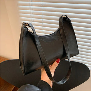 Vintage Shoulder Underarm Bag for Women PU Leather Female Daily Bag