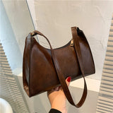 Vintage Shoulder Underarm Bag for Women PU Leather Female Daily Bag
