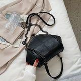 Vintage Shell Lock Bag Crossbody Shoulder Chains PU Leather Tote Handbags