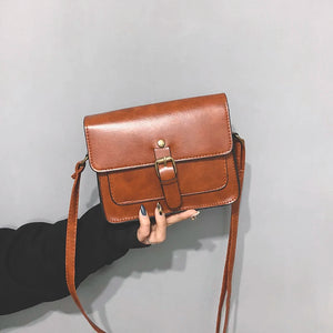 Vintage Leather Shoulder Bag Women Crossbody Messenger Clutch Purse