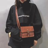 Vintage Leather Shoulder Bag Women Crossbody Messenger Clutch Purse