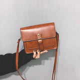 Vintage Leather Shoulder Bag Women Crossbody Messenger Clutch Purse