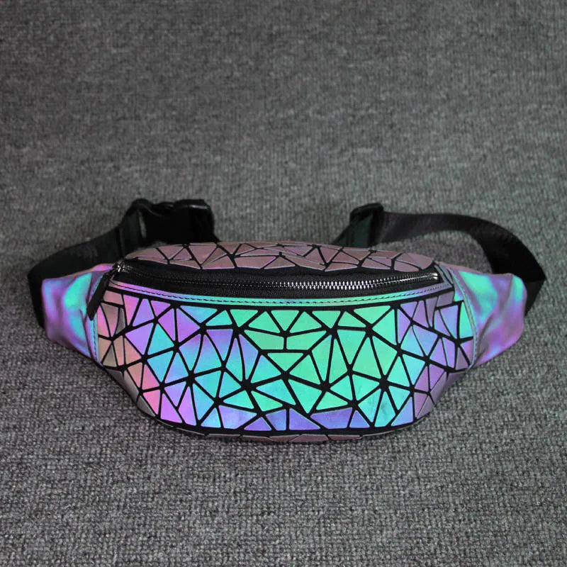 Geometry Luminous Women Waist Fanny Packs Travel Belt Bag