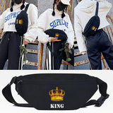 Skull Print Waist Bag Travel Chest Pack Unisex Hip Bag