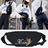 Skull Print Waist Bag Travel Chest Pack Unisex Hip Bag