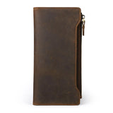 Men's Cow Leather Long Purse High Retro Style