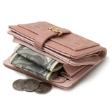 Flower Print Buckle Two-Fold Zipper Wallet Women