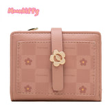 Flower Print Buckle Two-Fold Zipper Wallet Women