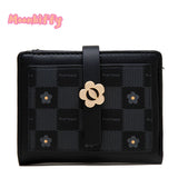 Flower Print Buckle Two-Fold Zipper Wallet Women
