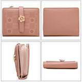 Flower Print Buckle Two-Fold Zipper Wallet Women