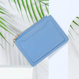 Women's Short Wallet PU Leather Zipper Casual Multi-card Solid
