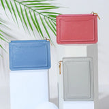 Women's Short Wallet PU Leather Zipper Casual Multi-card Solid