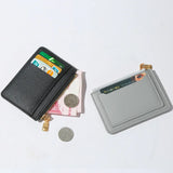 Women's Short Wallet PU Leather Zipper Casual Multi-card Solid