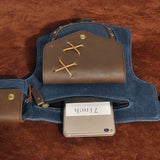 Waterproof Canvas+Leather Small Messenger Bag Fanny Pack 211-8