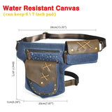 Waterproof Canvas+Leather Small Messenger Bag Fanny Pack 211-8