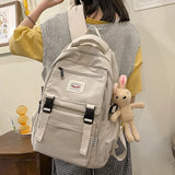 Waterproof Nylon Women Backpack Students Schoolbag