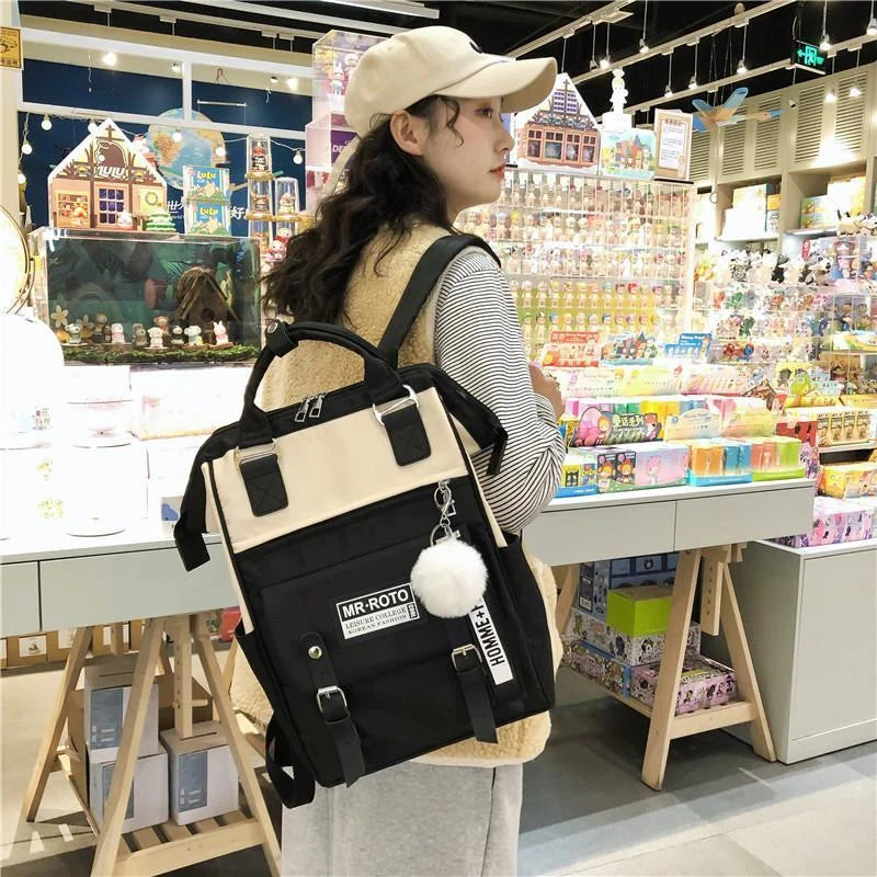 Waterproof Nylon Women Lovely Backpacks School Bags for Teenage Girls
