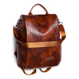 Waterproof PU Leather Women Backpack Light Travel Backpack School Bags