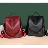 Waterproof PU Leather Women Backpack Light Travel Backpack School Bags
