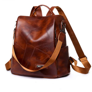 Waterproof PU Leather Women Backpack Light Travel Backpack School Bags