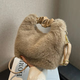 Winter Women Faux Fur Crossbody Bags Lady Handbag Small Tote Evening Clutch