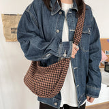 Winter Houndstooth Casual Retro Plaid Crossbody Bags