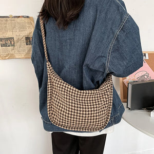 Winter Houndstooth Casual Retro Plaid Crossbody Bags