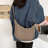 Winter Houndstooth Casual Retro Plaid Crossbody Bags