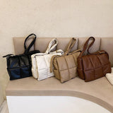 Women's Padded Winter Shoulder Bag Large Capacity Tote Crossbody Handbag
