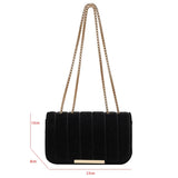 Winter Shoulder Bag Golden Velvet Handbags Small Satchel Bag