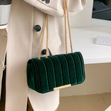 Winter Shoulder Bag Golden Velvet Handbags Small Satchel Bag