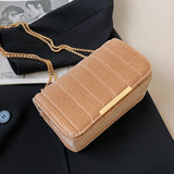 Winter Shoulder Bag Golden Velvet Handbags Small Satchel Bag