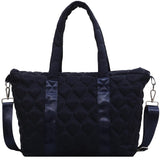 Winter Space Bale Handbag Woman Casual Cotton Totes Bag Down Feather Padded Lady