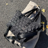 Winter Space Bale Handbag Woman Casual Cotton Totes Bag Down Feather Padded Lady