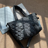 Winter Space Bale Handbag Woman Casual Cotton Totes Bag Down Feather Padded Lady